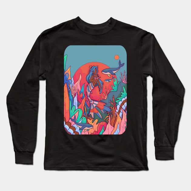 The crowned mermaid Long Sleeve T-Shirt by Swadeillustrations